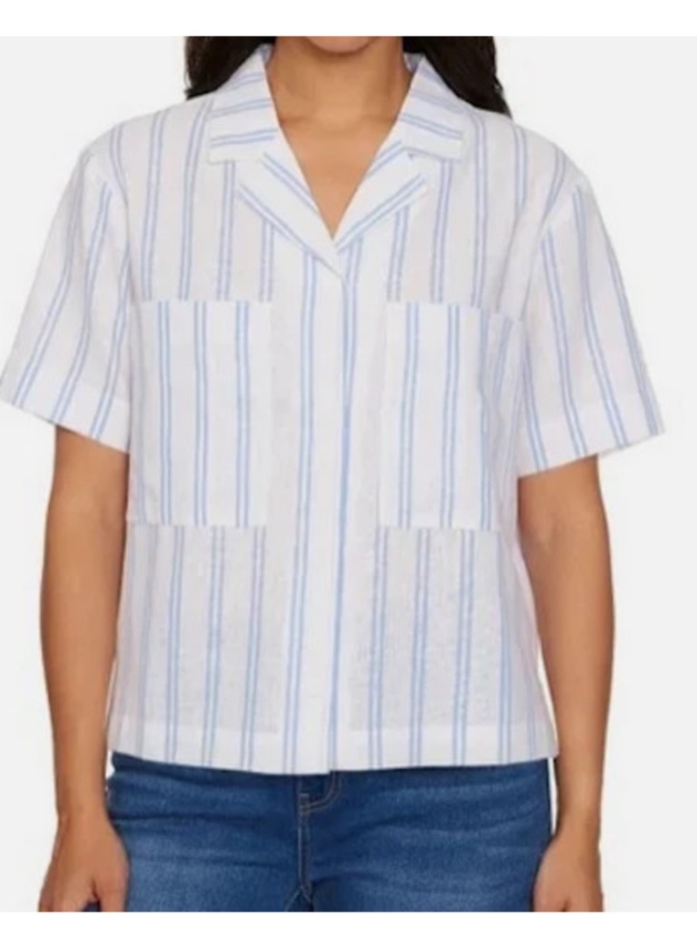 Buffalo David Bitton Striped linen Short Sleeve Button Down Shirt new XXL